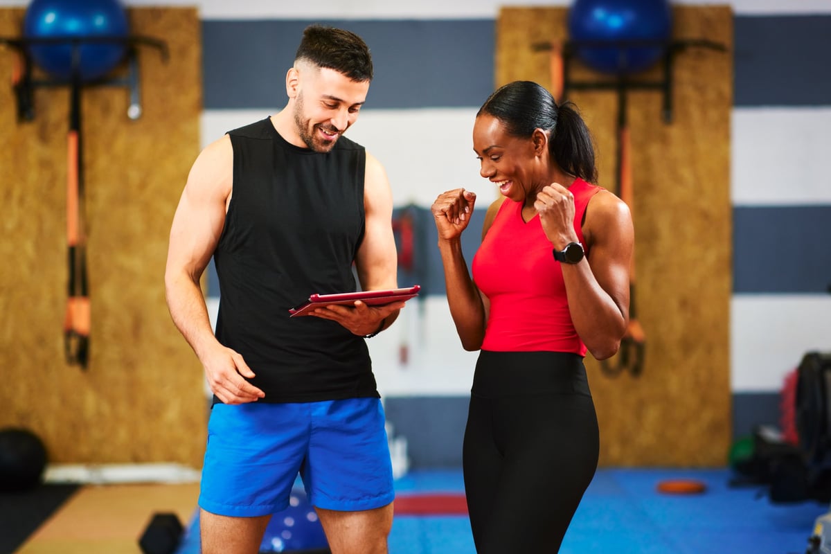 Fitness website on tablet screen